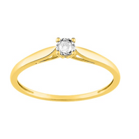 Bague de Fiançailles Pixies Femme Or Jaune Diamant Solitaire