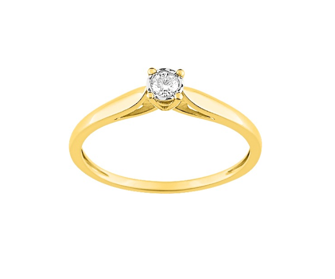 Bague de Fiançailles Pixies Femme Or Jaune Diamant Solitaire