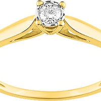 Bague de Fiançailles Pixies Femme Or Jaune Diamant Solitaire