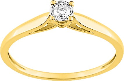 Bague de Fiançailles Pixies Femme Or Jaune Diamant Solitaire