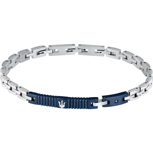 Maserati - Bracelet Diamonds Acier Gris et Bleu
