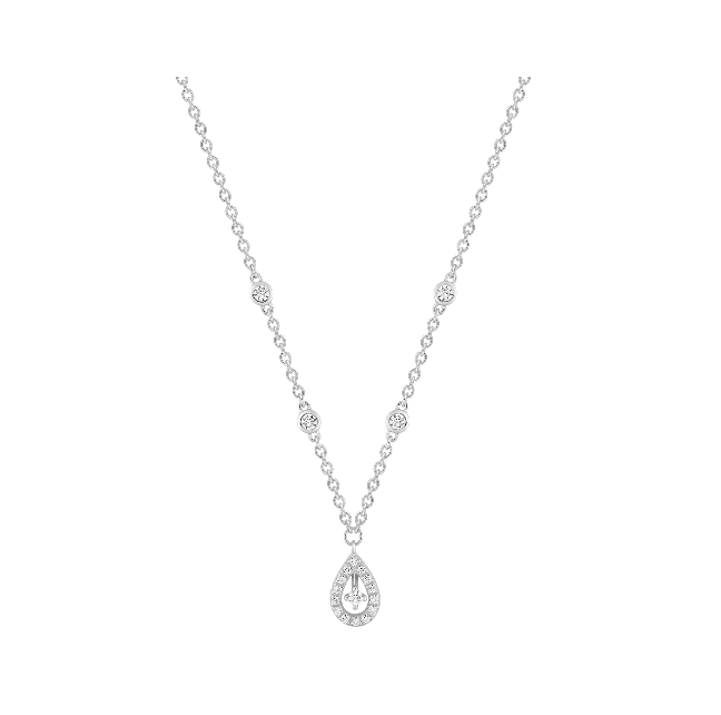 Collier Femme Pixies Or Blanc Pendentif