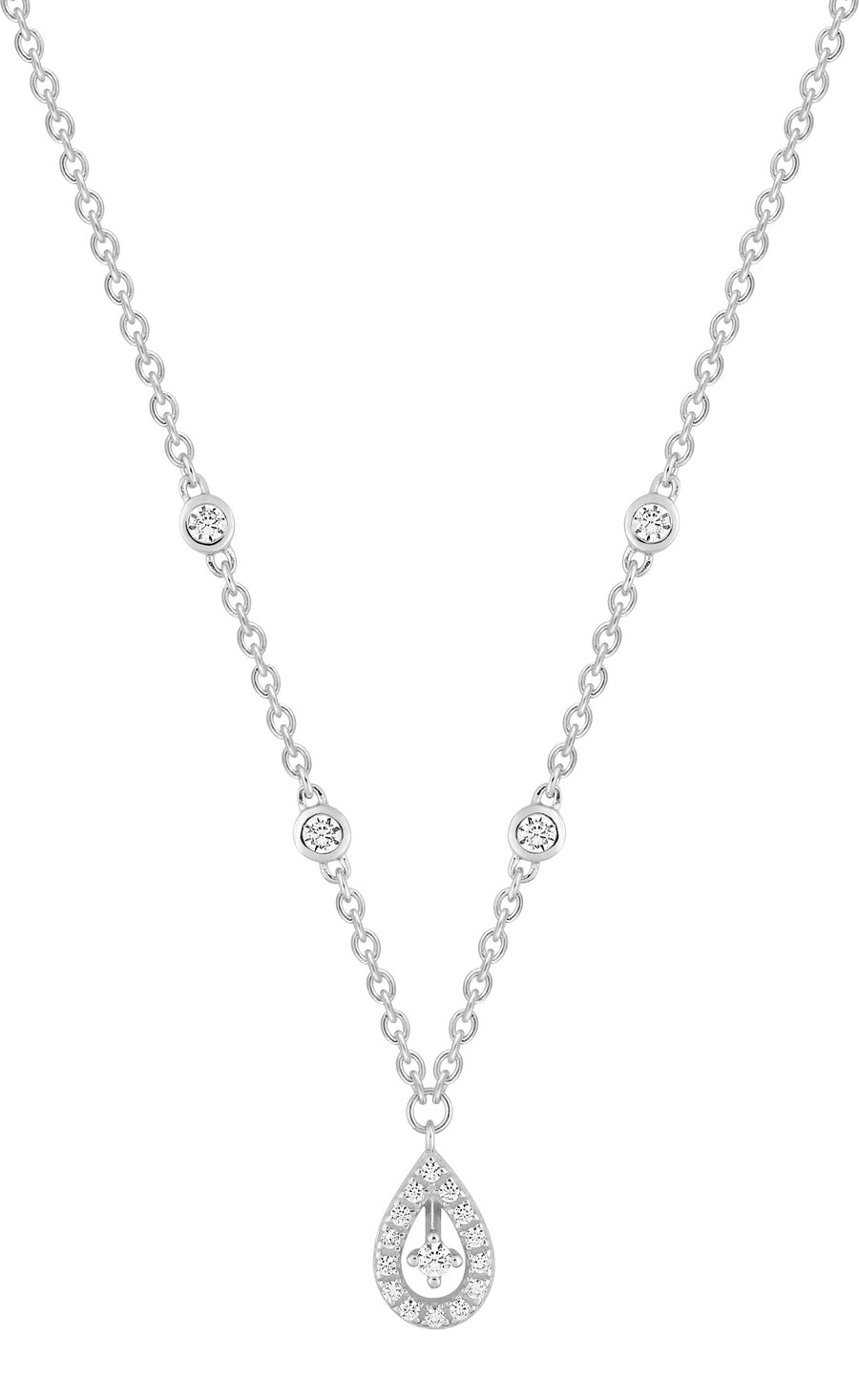 Collier Femme Pixies Or Blanc Pendentif