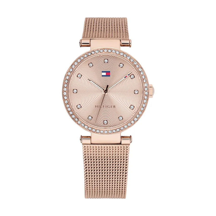 Tommy Hilfiger - Montre Lynn Femme Rose Gold et Strass