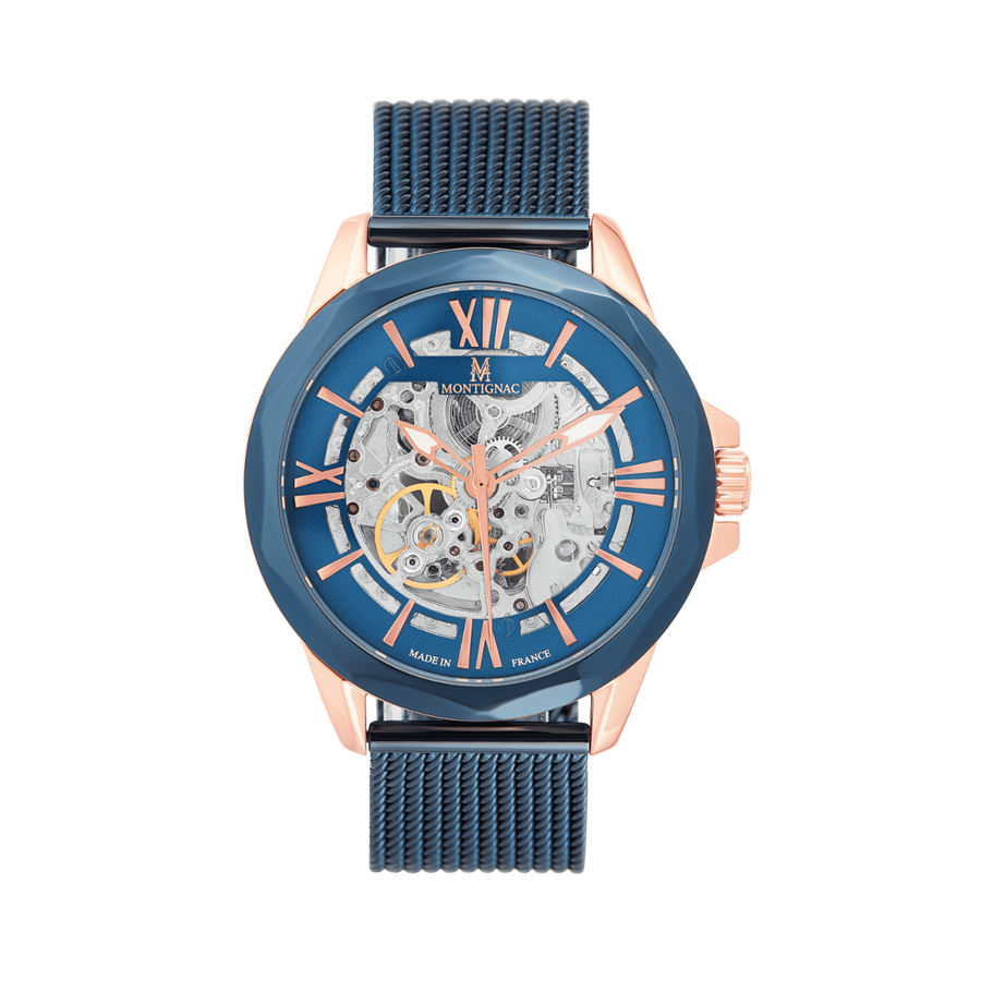 Montignac - Montre Round Automatique Bleue