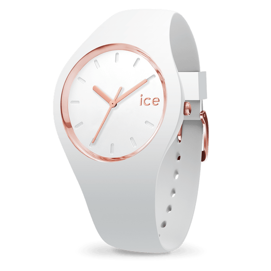 Ice Watch - Montre Silicone Blanc Rose Dorée Médium