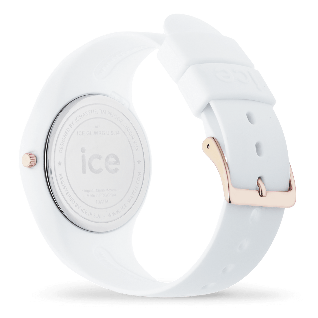 Ice Watch - Medium White Rose Gold Silicone Watch