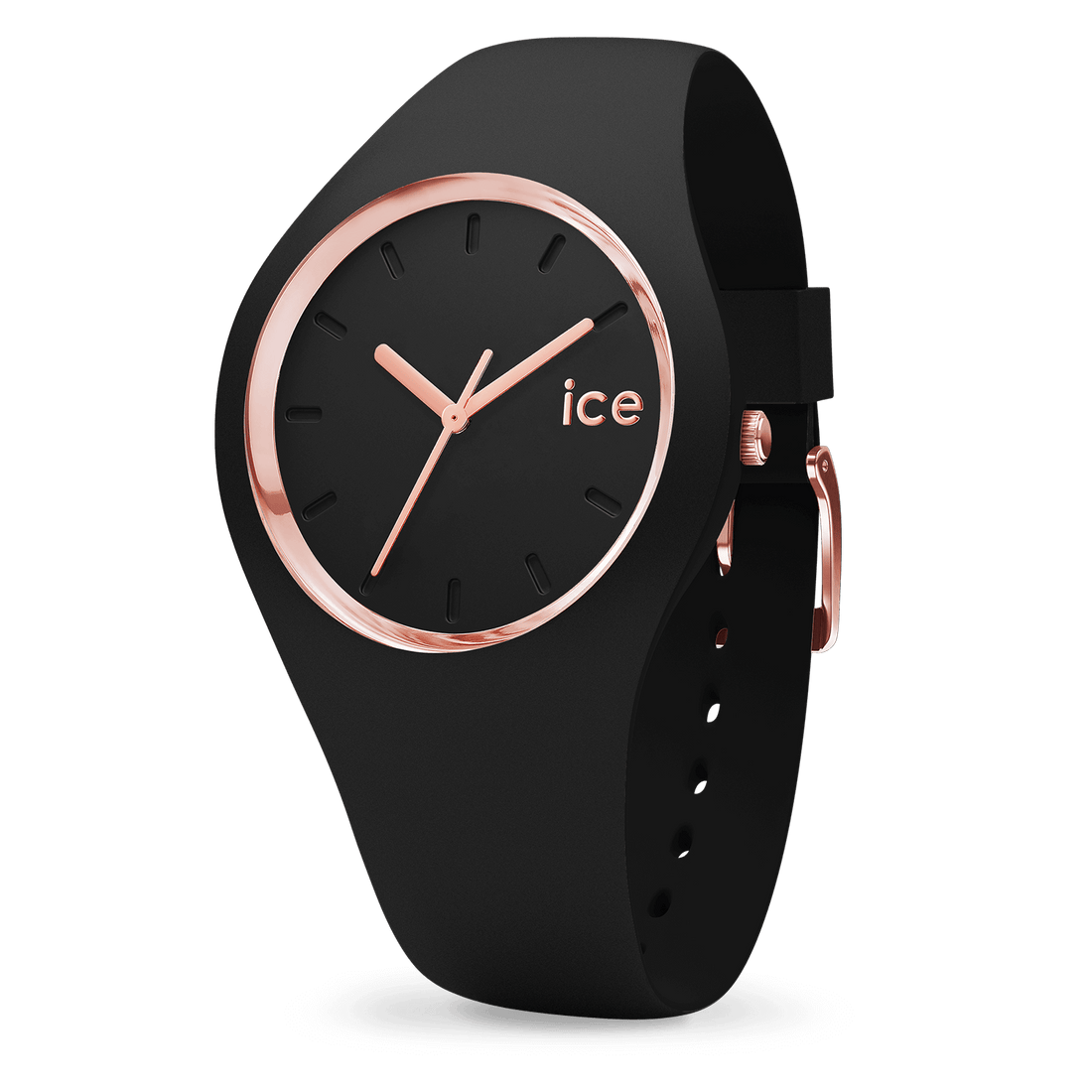 Ice Watch - Silicone Watch Black &amp; Rose Gold Small