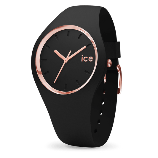 Ice Watch - Montre Silicone Noir & Rose Doré Medium