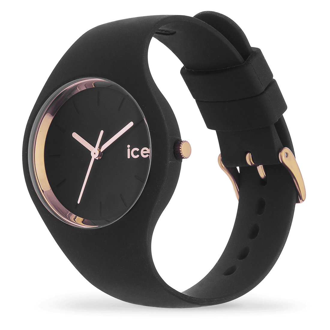 Ice Watch - Silicone Watch Black &amp; Rose Gold Small