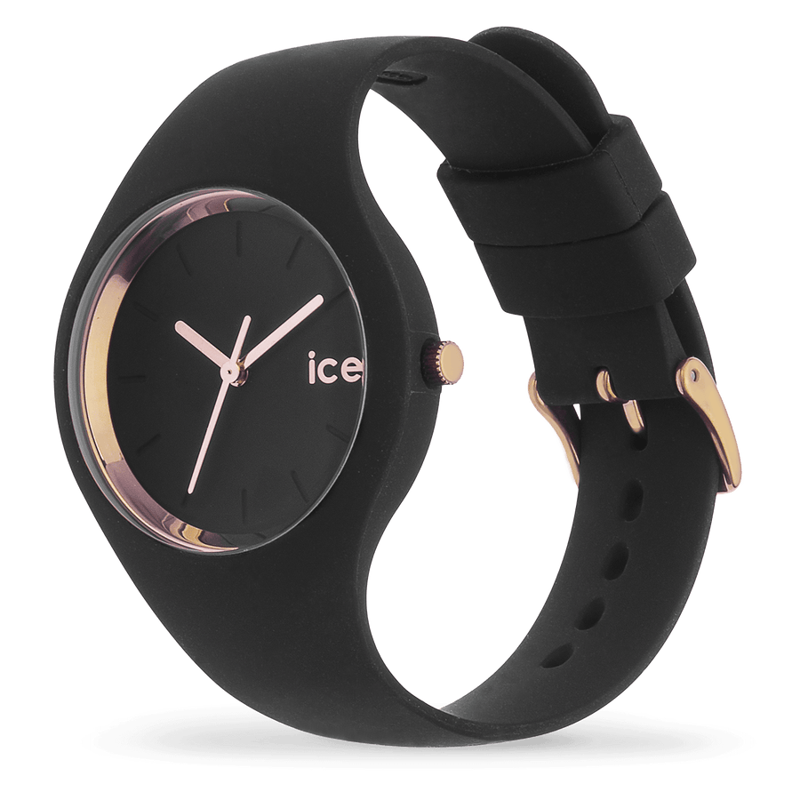 Ice Watch - Silicone Watch Black & Rose Gold Small