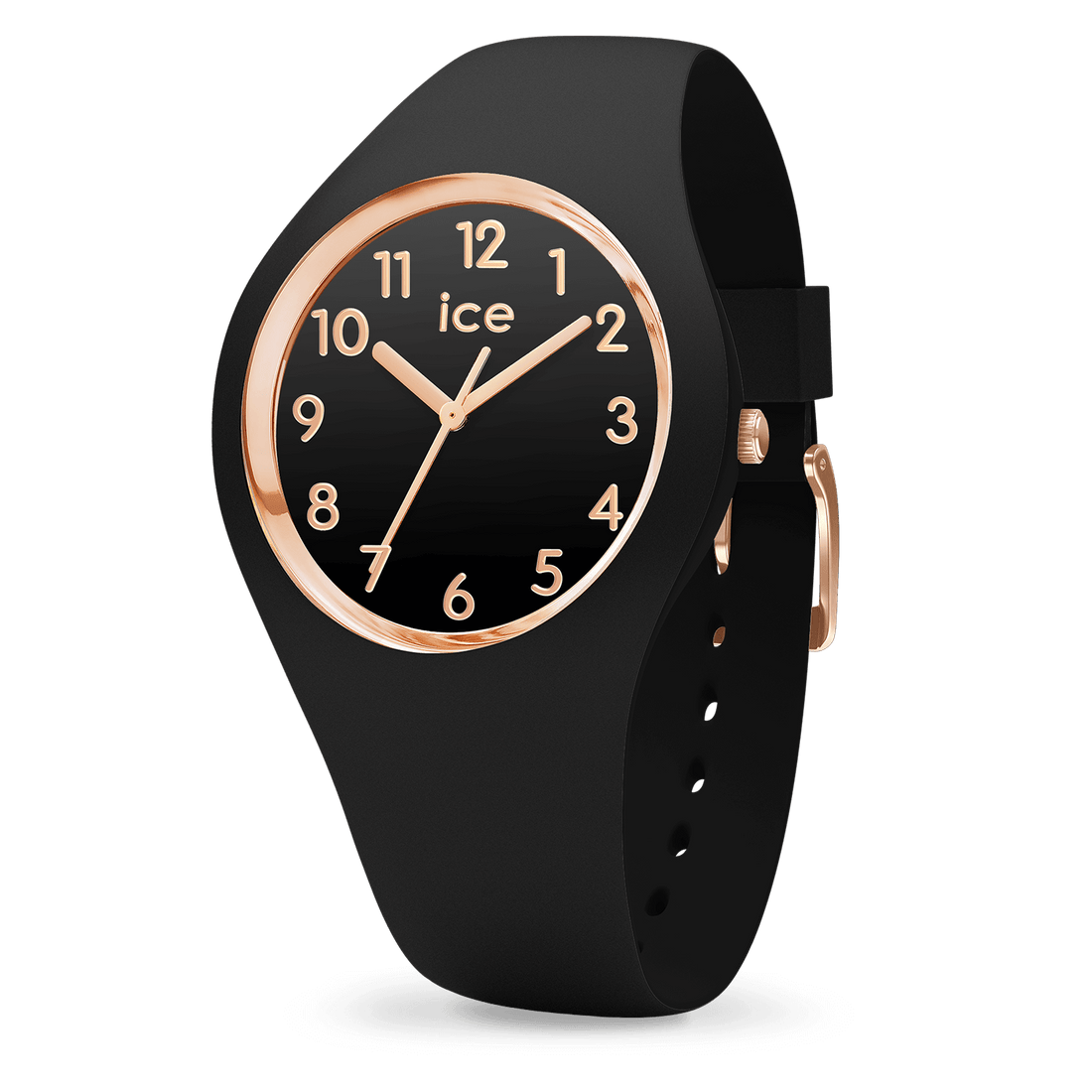 Ice Watch Montre Silicone Noir & Rose Doré Small_Pixies