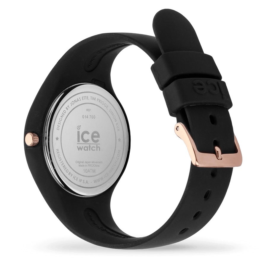 Ice Watch Montre Silicone Noir & Rose Doré Small_Pixies