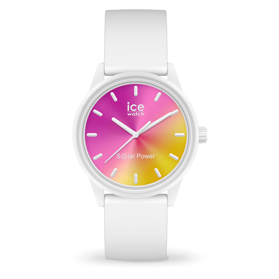 Ice Watch Montre Blanche Dégradé Rose Solar Power_Pixies