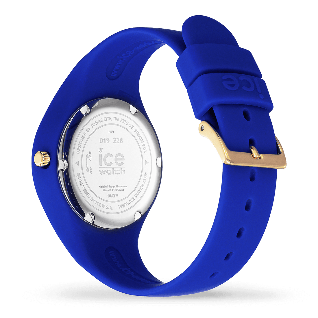 Ice Blue Montre Silicone Bleu Doré Small_Pixies