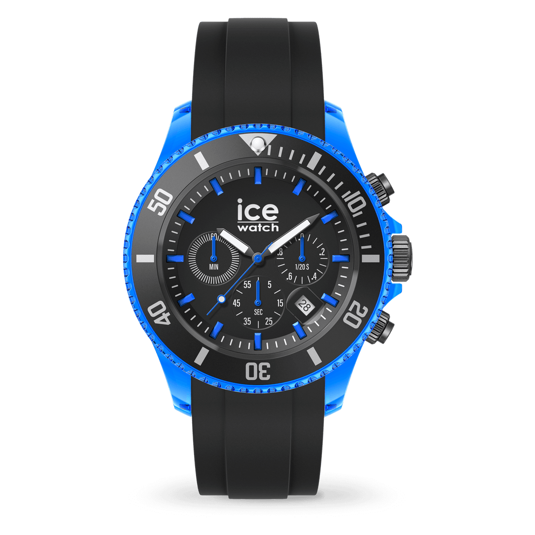 Ice Chrono Montre Silicone Bleu Noir XL_Pixies