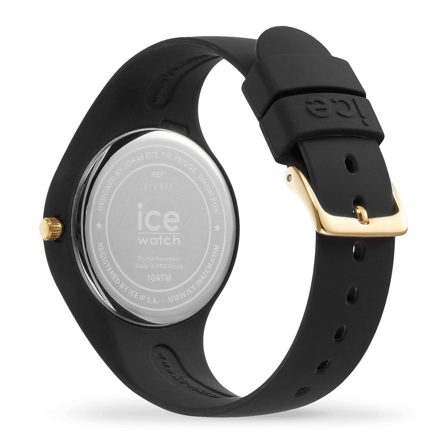 Ice Watch Montre Silicone Noir Étoiles Dorées Small_Pixies