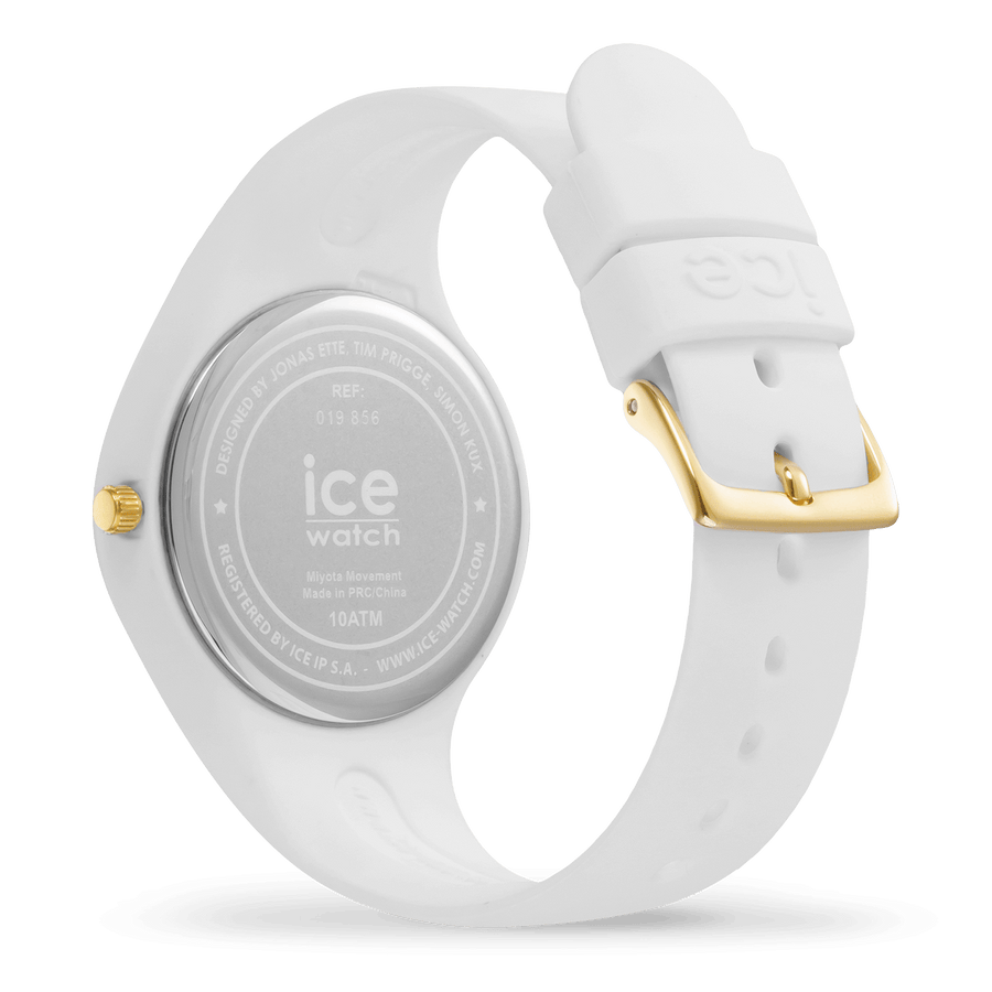 Ice Watch Montre Silicone Blanc Étoiles Dorées Small_Pixies