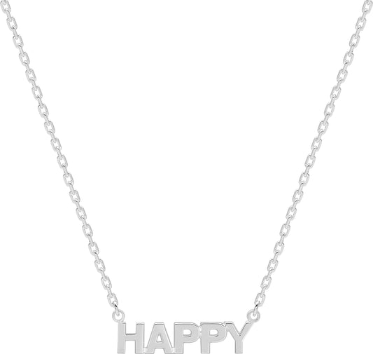 Collier Pendentif "HAPPY" Argent 925_Pixies