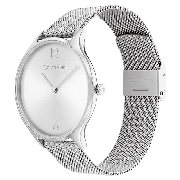 Calvin Klein Montre Timeless Maille Milanaise Grise_Pixies