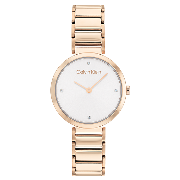 Calvin Klein Montre Timeless Rose Dorée & Cristaux_Pixies