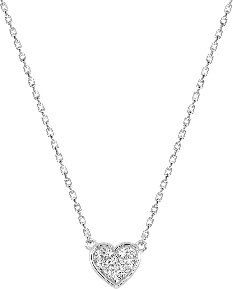 Collier Pendentif Cœur Oxyde De Zirconium Argent 925_Pixies