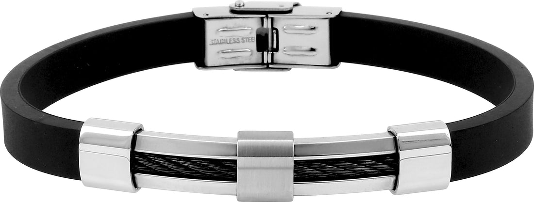 Pixies Bracelet Silicone Noir & Fil De Cable_Pixies