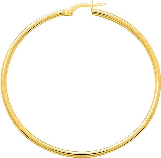 Pixies - Smooth Yellow Gold Hoop Earrings 45 mm