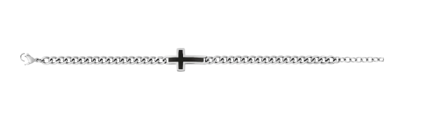 Bracelet Homme en Acier "Design Croix Noire"