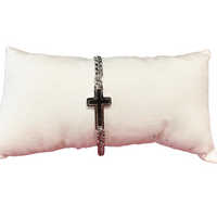 Bracelet Homme en Acier "Design Croix Noire"