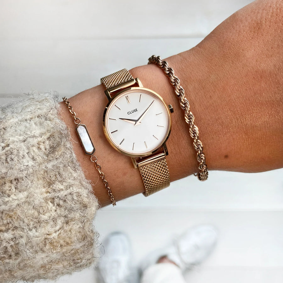 Cluse Montre Boho Chic Petite Mesh Rose_Pixies