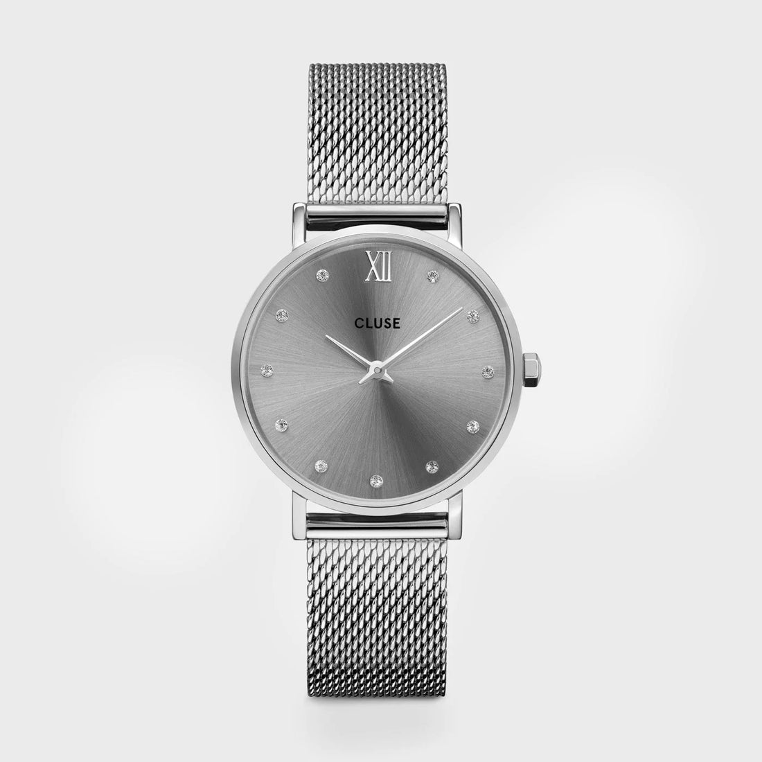 Cluse - Montre Minuit Mesh Grise & Cristaux