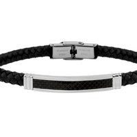 Pixies Bracelet Cuir Tressé & Carbone Noir_Pixies