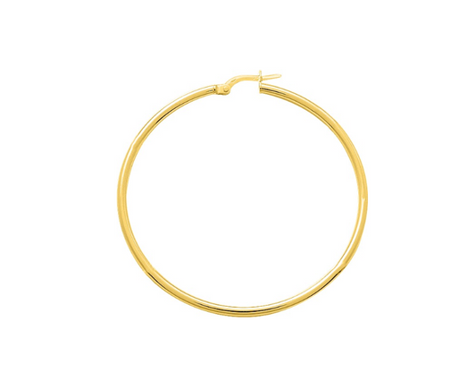 Pixies - Smooth Yellow Gold Hoop Earrings 45 mm