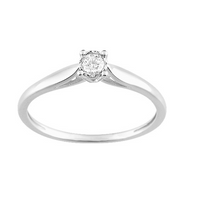 Pixies Bague de Fiançailles Or Blanc Diamant Solitaire_Pixies