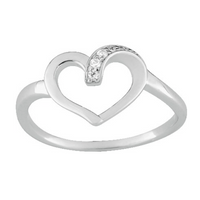 Bague coeur et oxydes argent 925_pixies bijoux