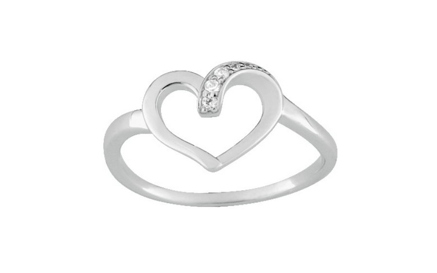 Bague coeur et oxydes argent 925_pixies bijoux