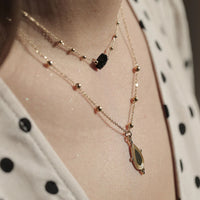 Zag Bijoux Collier Velasquez Onyx Noir Acier Doré_Pixies