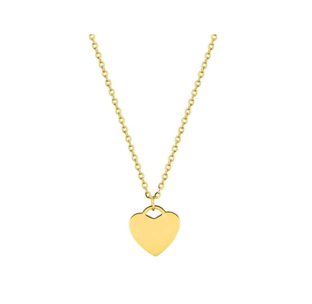 Collier Femme Acier Inoxydable "Coeur Doré"