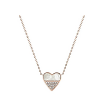 Collier Femme Acier Inoxydable "Coeur Rose"