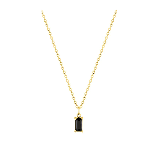 Collier Femme Acier Inoxydable "Pierre Zircon Noir"