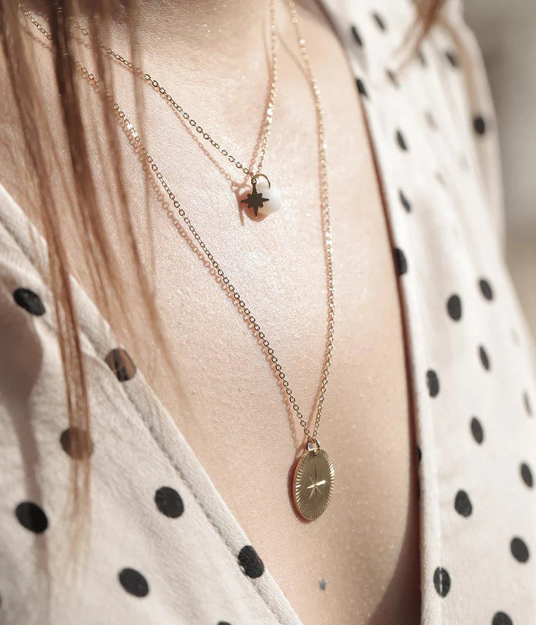 Zag Bijoux Collier Manuréva Agate Blanche Acier Doré_Pixies