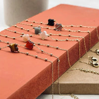 Zag Bijoux Collier Velasquez Onyx Noir Acier Doré_Pixies