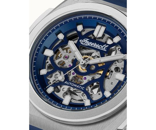 Montre Homme Ingersoll "The Motion " Automatique Bracelet Silicone Bleu