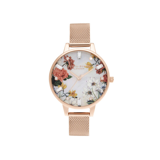 Olivia Burton Montre Sparkle Florals Rose Gold_Pixies