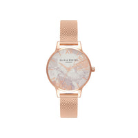 Olivia Burton Montre Florale Rose Gold Maille Milanaise_Pixies