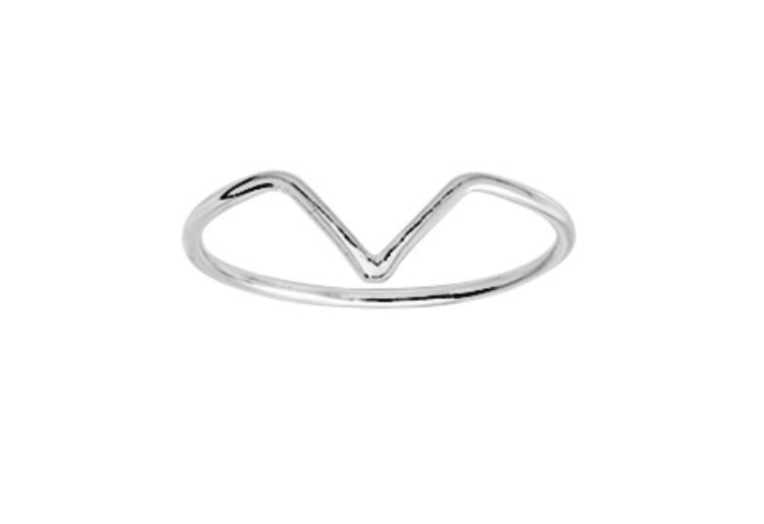 Pixies-Bague Fine "V" Femme Argent 925/1000