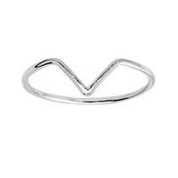 Pixies-Bague Fine "V" Femme Argent 925/1000