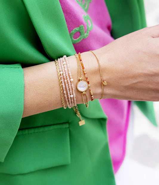 Zag Bijoux - Bracelet Apache Nacre Golden Steel
