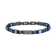 Maserati - Bracelet Homme Acier Bleu &amp; Noir Logo